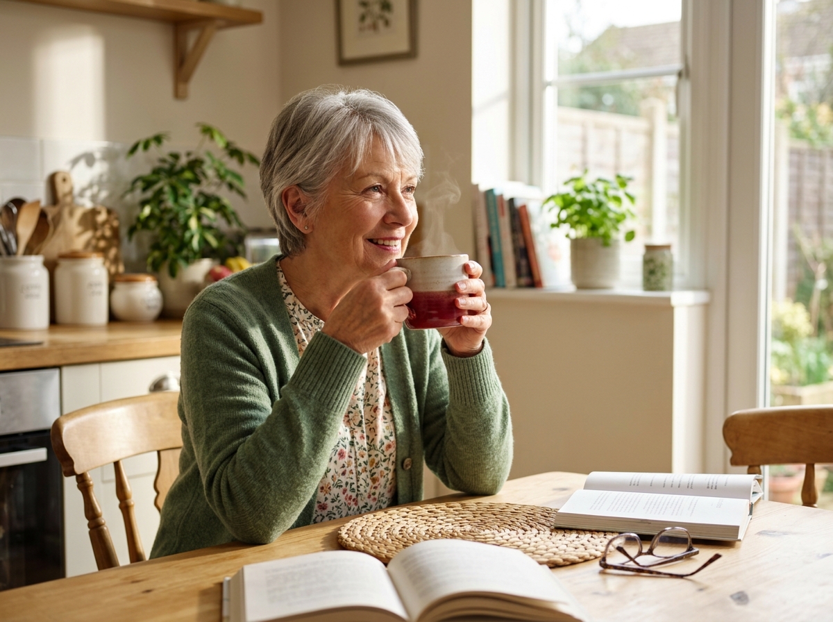 Person experiencing a healthy morning routine